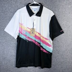 Chubbies The Tennis Champ Performance Polo Shirt Large Multicolored Golf